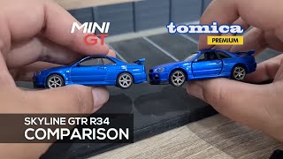 SKYLINE R34 MINIGT and TOMICA PREMIUM [COMPARISON]