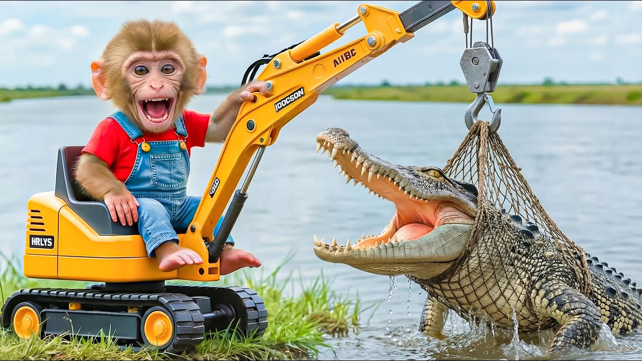 🔥🐒💦 Monkey NaNa Rescues a Drowning Bunny… But a Hidden Crocodile Suddenly Appears! 🐰🐊😱