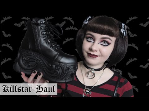 KILLSTAR HAUL - GOTHIC ALTERNATIVE CLOTHING - COSMIC SOULS ANKLE BOOTS, HEATHER BABYDOLL DRESS