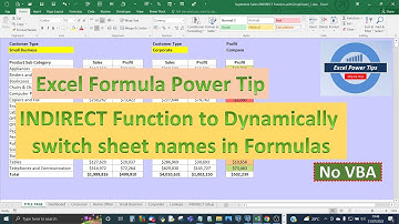 Excel Power Tip - Switch Formula Sheet Names Dynamically using INDIRECT and SUMIFS