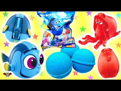 BRINQUEDOS DE PROCURANDO DORY: Disney Pixar Egg Stars Bebê Dory e Hank & Bolas de Banho Surpresa!
