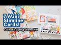 7 Mini Slimline Cards with Simon's Spring Gnome Kit