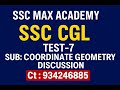 SSC CGL Test -7 Co-Ordinate Geometry Discussion