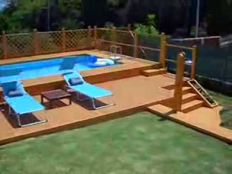 Piscina fuori terra 5x10 con solarium in legno Piscine esterne fuori terra