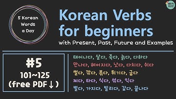 #5 Korean Verbs for Beginners: Master Present, Past, and Future Tenses with Examples (free PDF)
