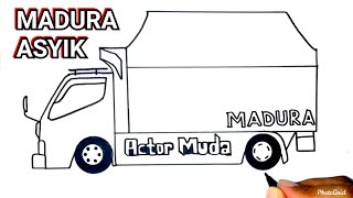 Cara Menggambar Truk Madura Asyik - mobil truck oleng