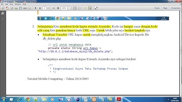 Android MySQL  Bagian 4 Hapus (Android STTNJ) Tutorial 15