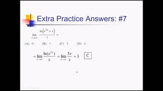 Limits at Infinity: Problem Set #3