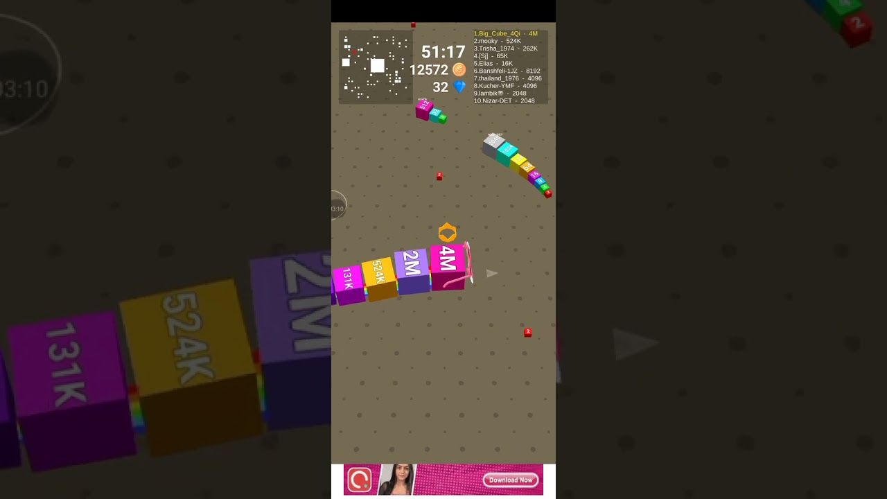 Cube arena 2048 4M to 16M