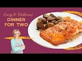Pan-seared Salmon with Roasted Baby Potatoes: Delicious dinner for two