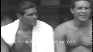 Boxers and actors Max Baer and Buddy Baer 1935 training archival footage
