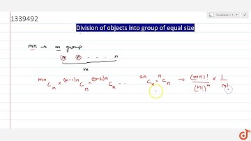 Division of objects into group of equal size