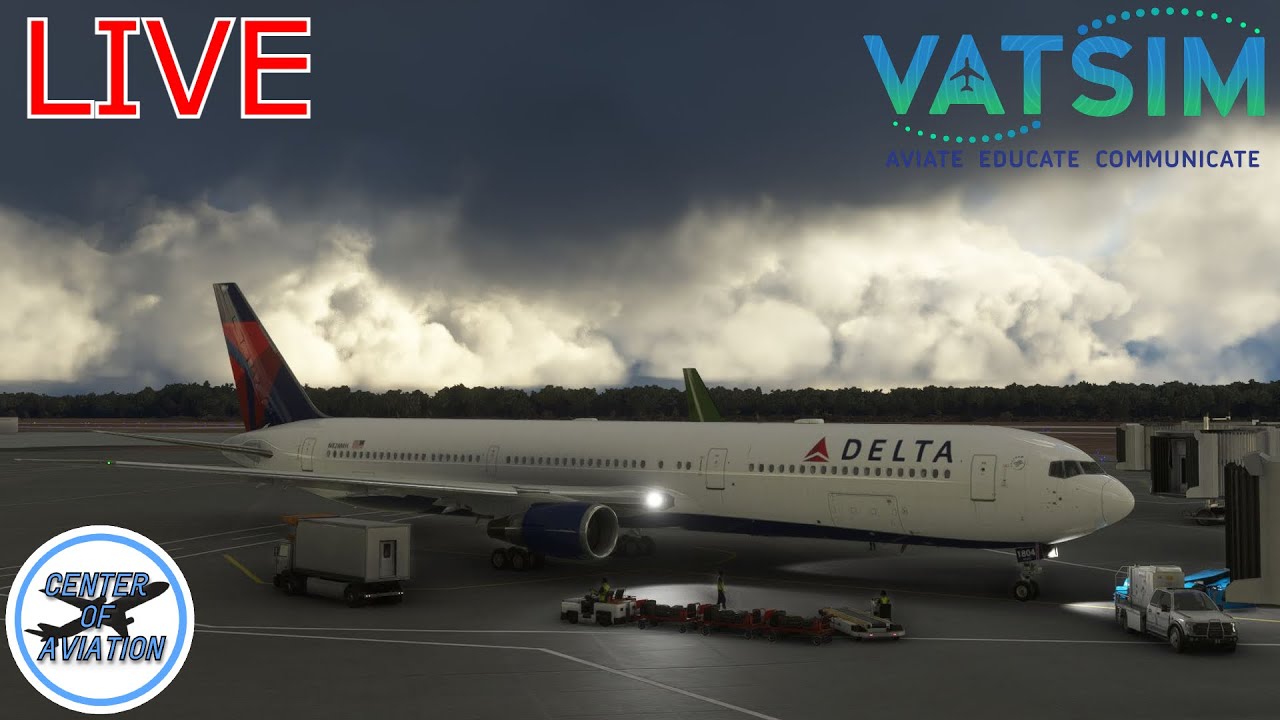 VATSIM LIVE Flight Controls Cam KJAX KCLT CS B767 w/ Salty Mods