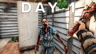 Day 1 In This Zombie Survival Game - Walking Dead In 7 Days To Die 3.0