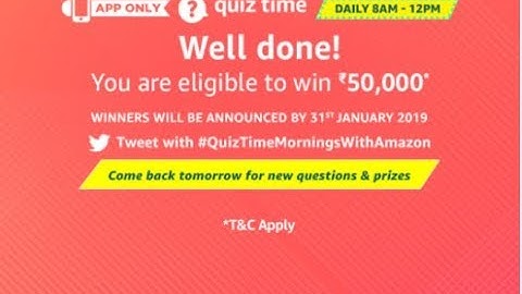 Amazon 8AM -12PM QuizTime || Amazon Quiz Answers 16 December 2018 ||  AMAZON Contest