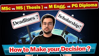 MSc vs MS vs M Engg. vs PG Diploma - Which Suits You Best ?? Don't Miss