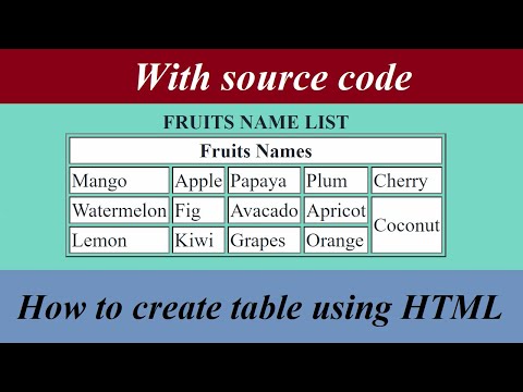 So erstellen Sie Tabelle mit HTML