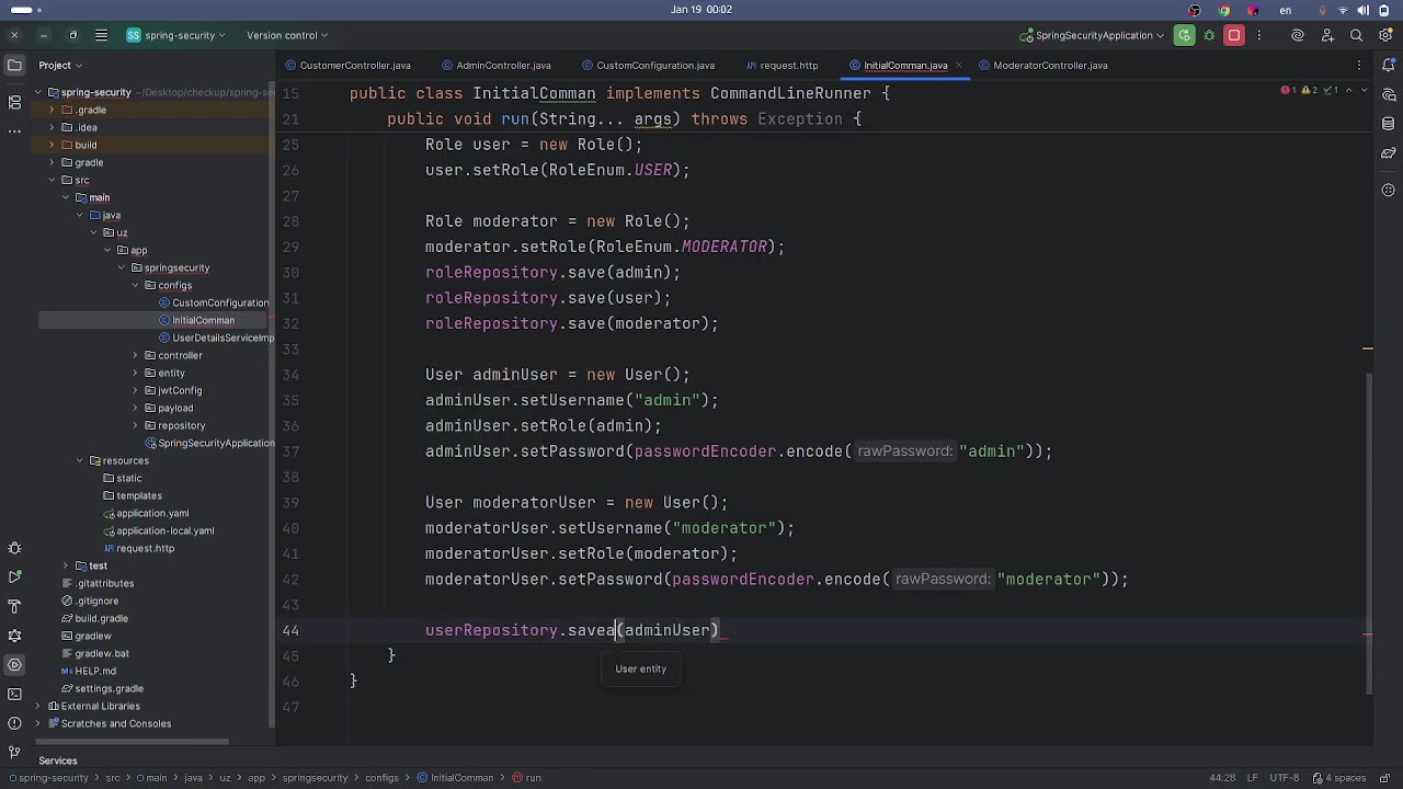 Spring-security role based authentication