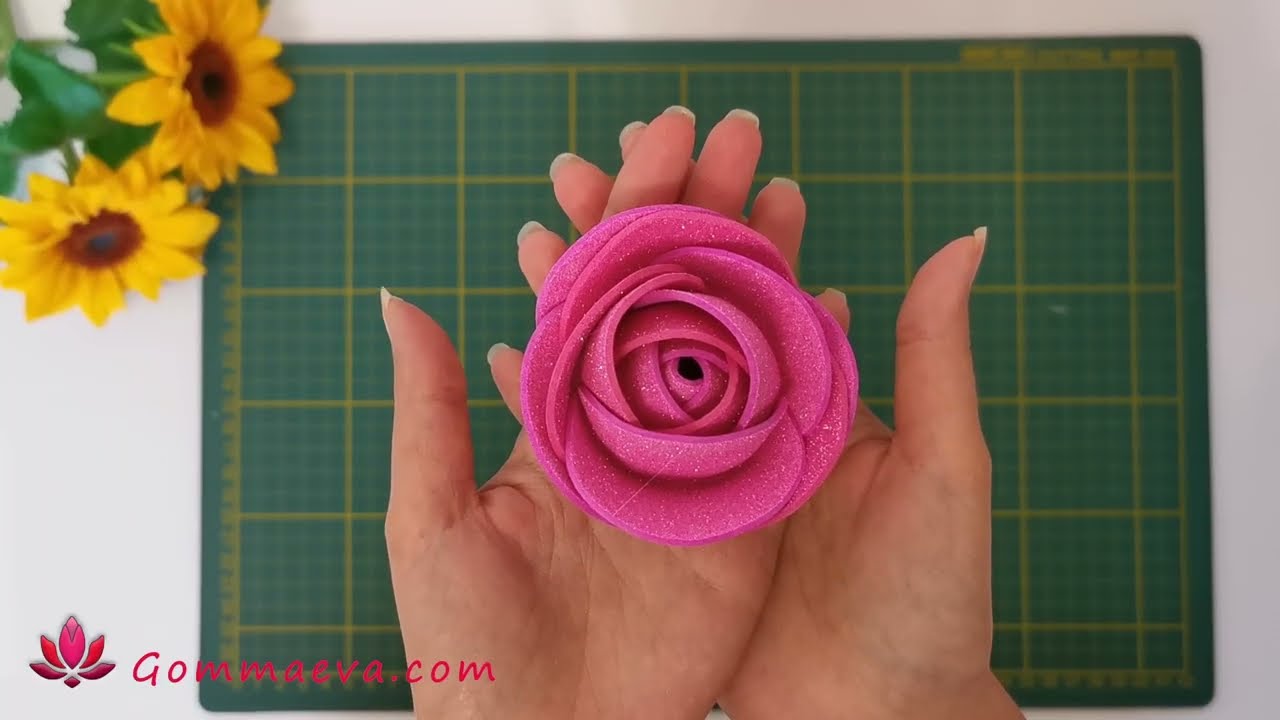 rosa in Gomma Eva facile da realizzare
