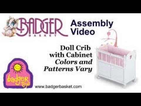 Assembly of 17900 Badger Basket Royal Pavillion Round Doll Crib with Canopy  and Bedding 