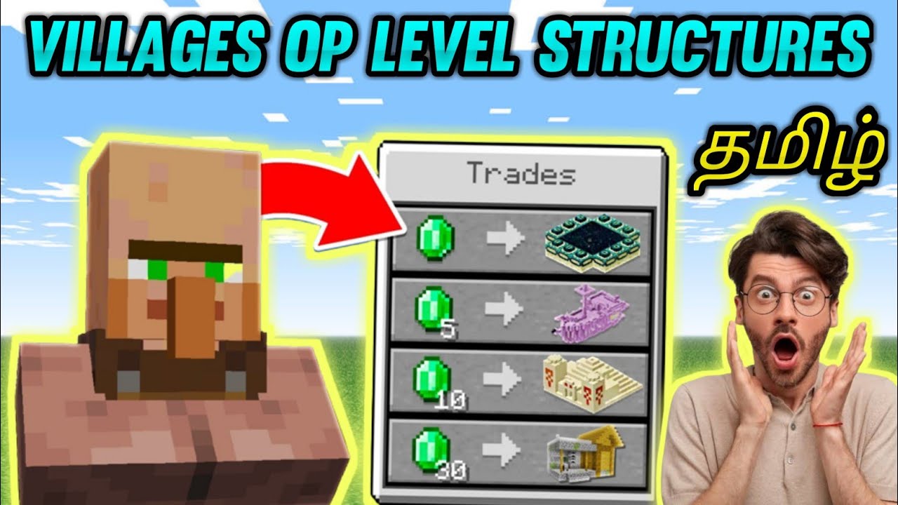Minecraft new mod 😘op level villager trade structure 😍 full fun gameplay in Tamil kabil.mm