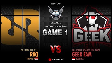 RRQ vs GEEK FAM Game 1 MPL Season 5 Mobile Legends