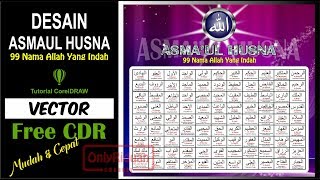 Desain Asmaul Husna dengan CorelDRAW [Free CDR] - Vector CorelDRAW screenshot 2