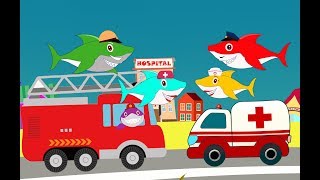 Brave Sharks Family | Police Shark, Doctor Shark and More | Baby Shark Song For Kids