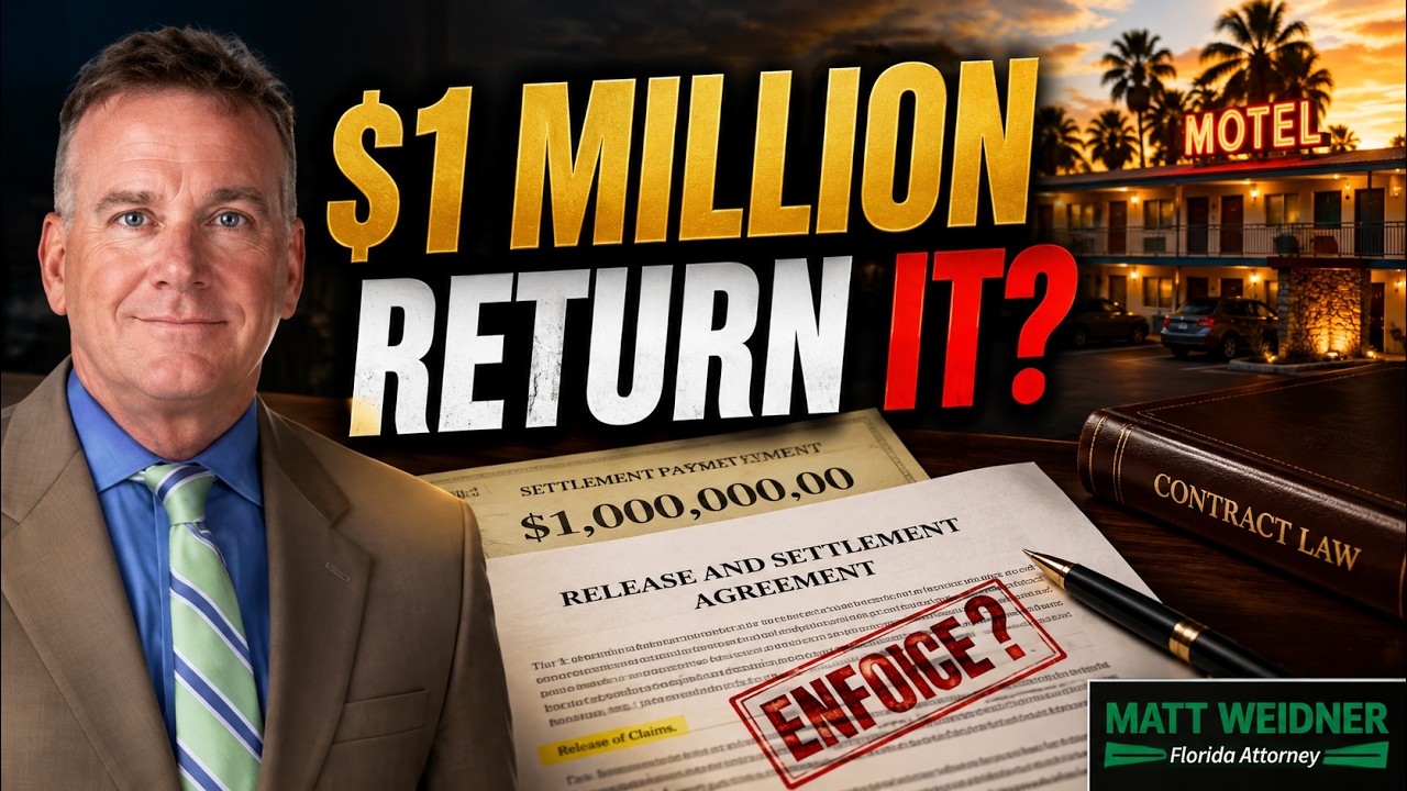 Watch on YouTube: To Enforce a Release, Must You Return the $1 Million First? Florida Estate Fight