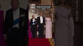 Melania pulls away as Trump reaches for her hand