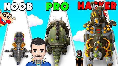 NOOB VS PRO VS HACKER IN ALPHABET DINO RUN WITH Quick Games