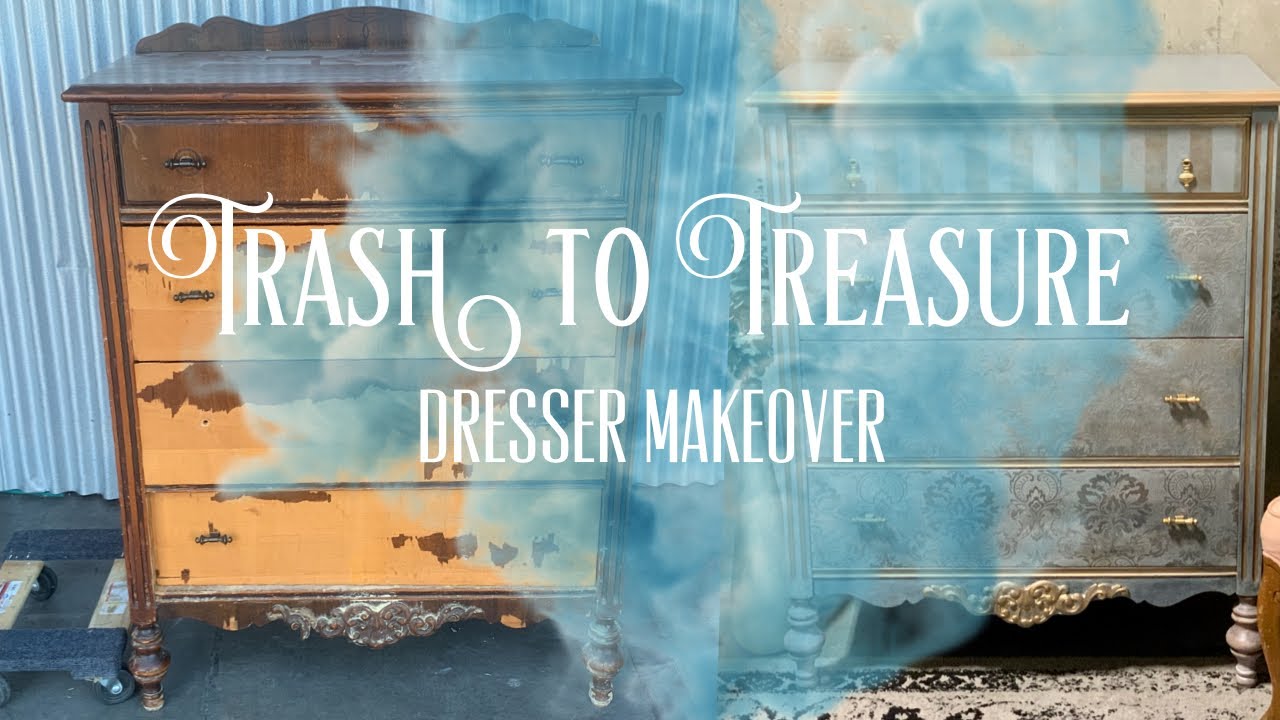 Очаровательное преображение комода в стиле старого деревенского домика с помощью обоев | Элегантн...