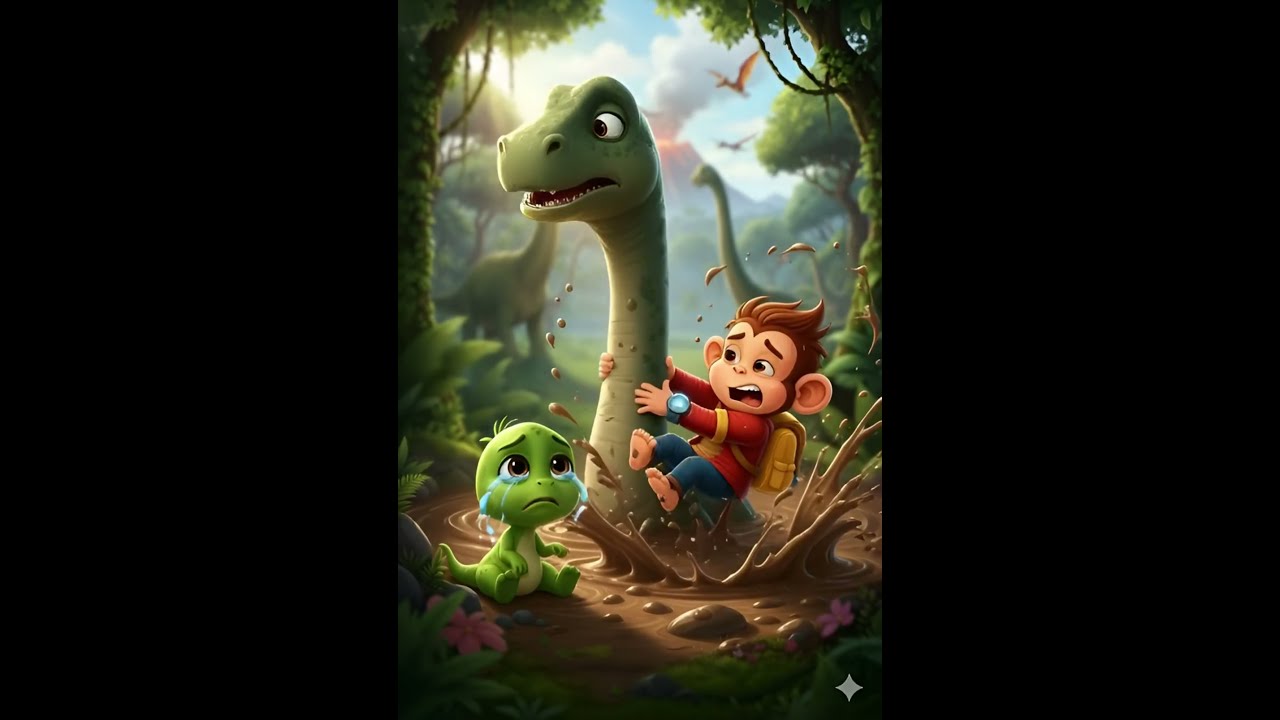 Magic Watch! ⌚ Chintu Monkey Travels to Dinosaur World 🦖 | Kids Cartoon