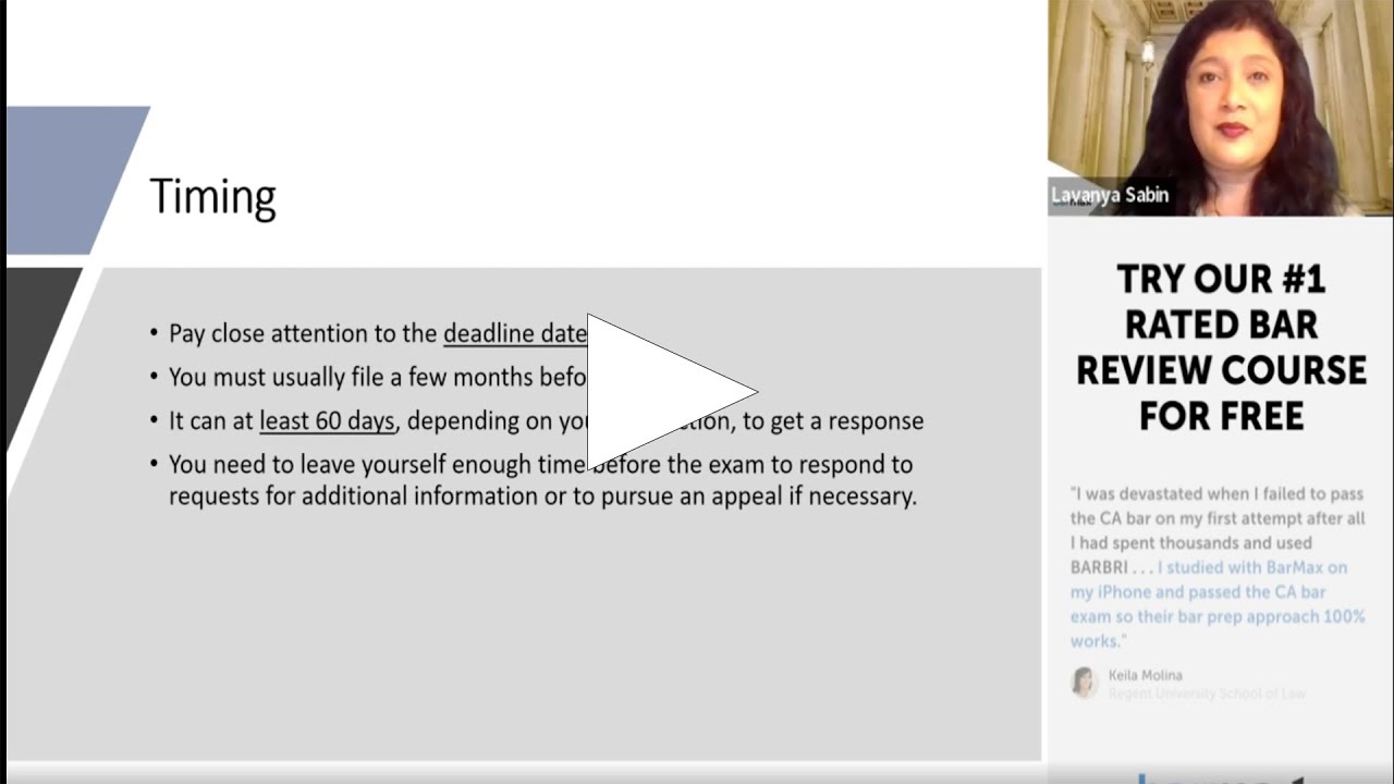 personal statement for bar exam accommodations