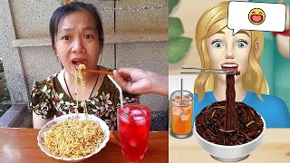 @kenhmeximuoi bắt chước trò chơi Ăn mì trứng ốp la 🥚 Mega Mukbang ❤️ Muội Vlog