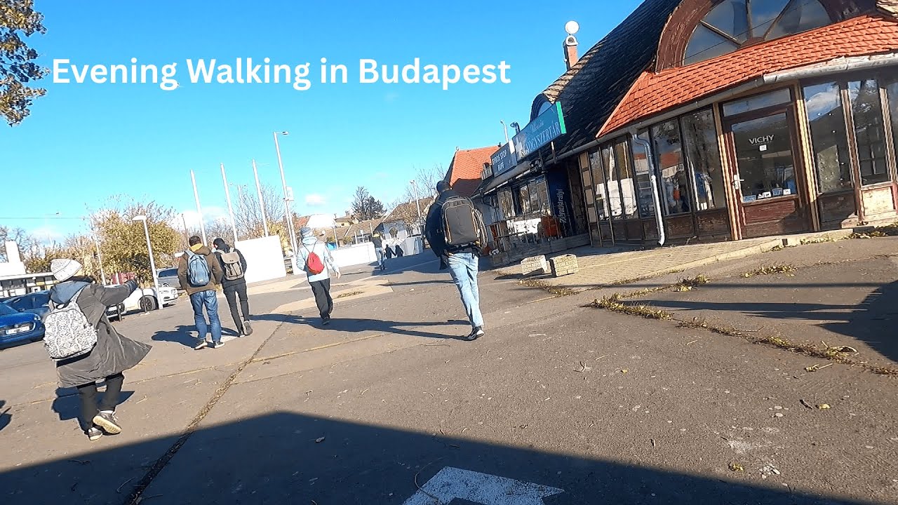 Random Evening walking in the streets of Budapest Hungary