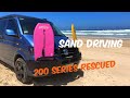 VW 4motion campervan goes Beach Driving and rescues a stricken Toyota 200 series.