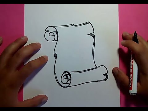 Como dibujar un pergamino paso a paso 3 | How to draw a scroll 3 ...