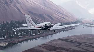 Landing Piper Seneca II in Khorog Utod airport (UTOD) in X-plane 12