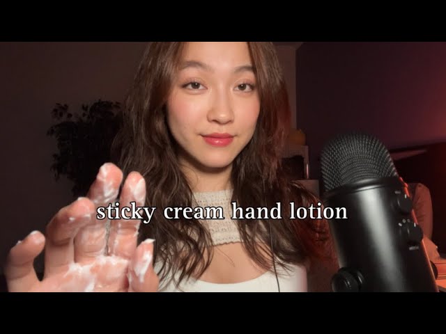 ASMR Sticky Cream Hand Lotion Sounds