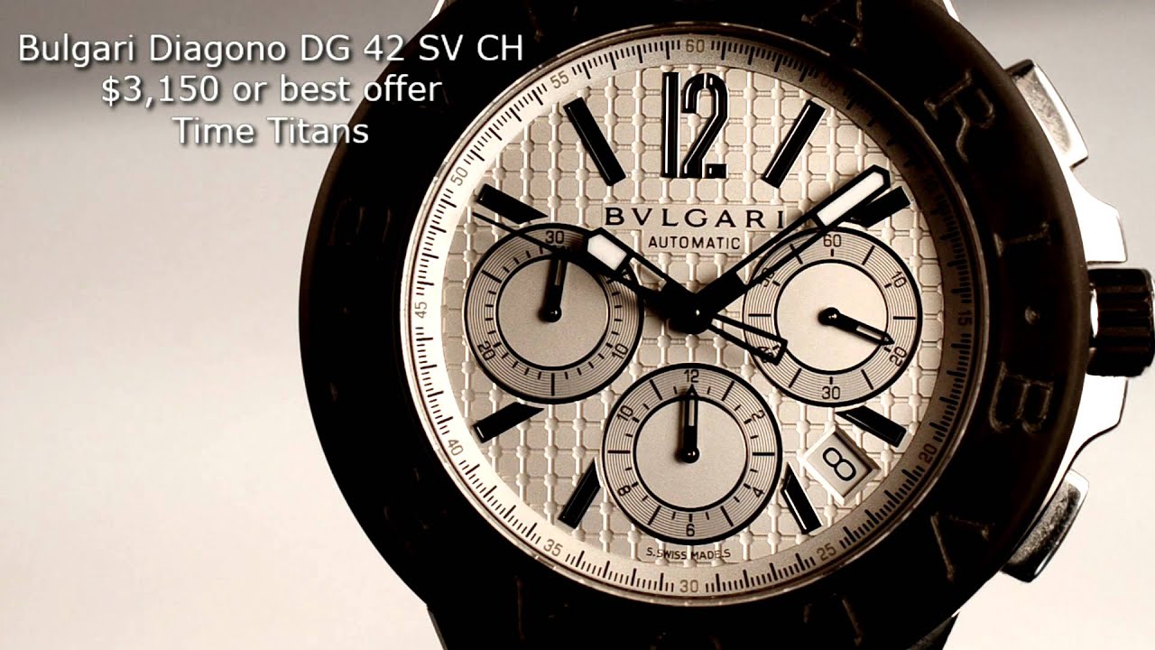Bulgari Diagono DG42C6SVDCH Rubber 42MM White Pattern Dial Retail