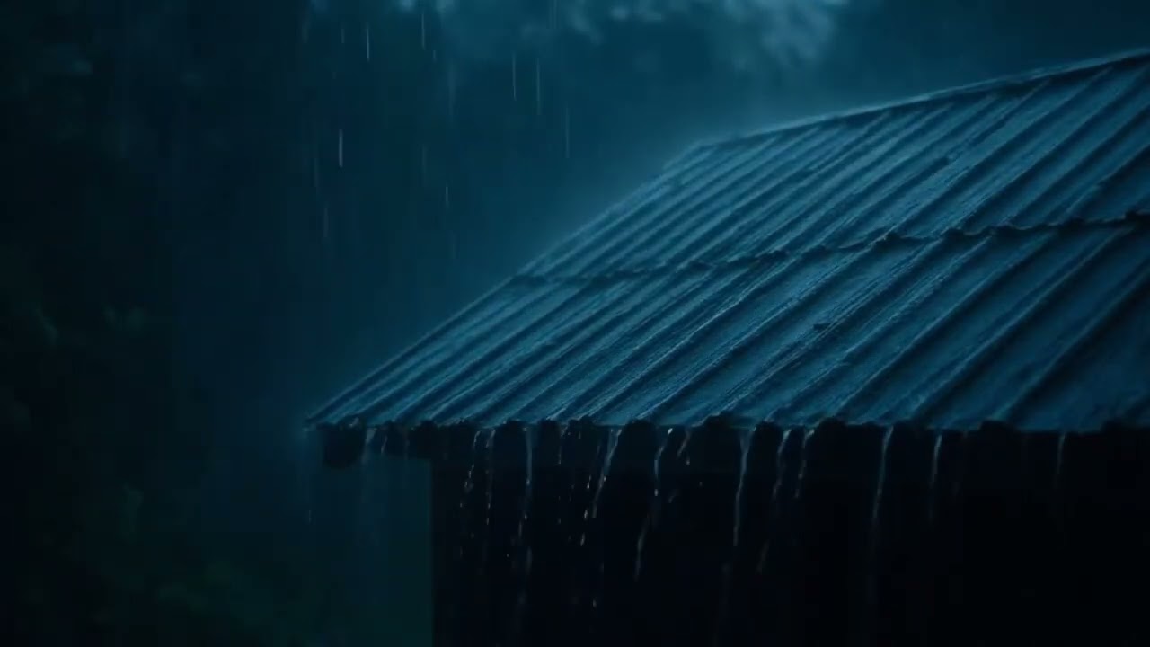 Heavy Rain on Roof for Calm Night and Deep Rest 4K 3
