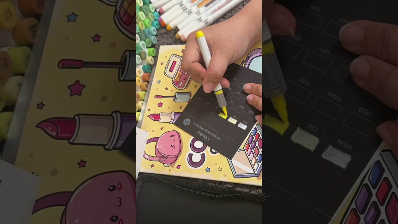 Acrylic Marker Swatching Session 🎨 Nahuku Markers on Black & White Paper