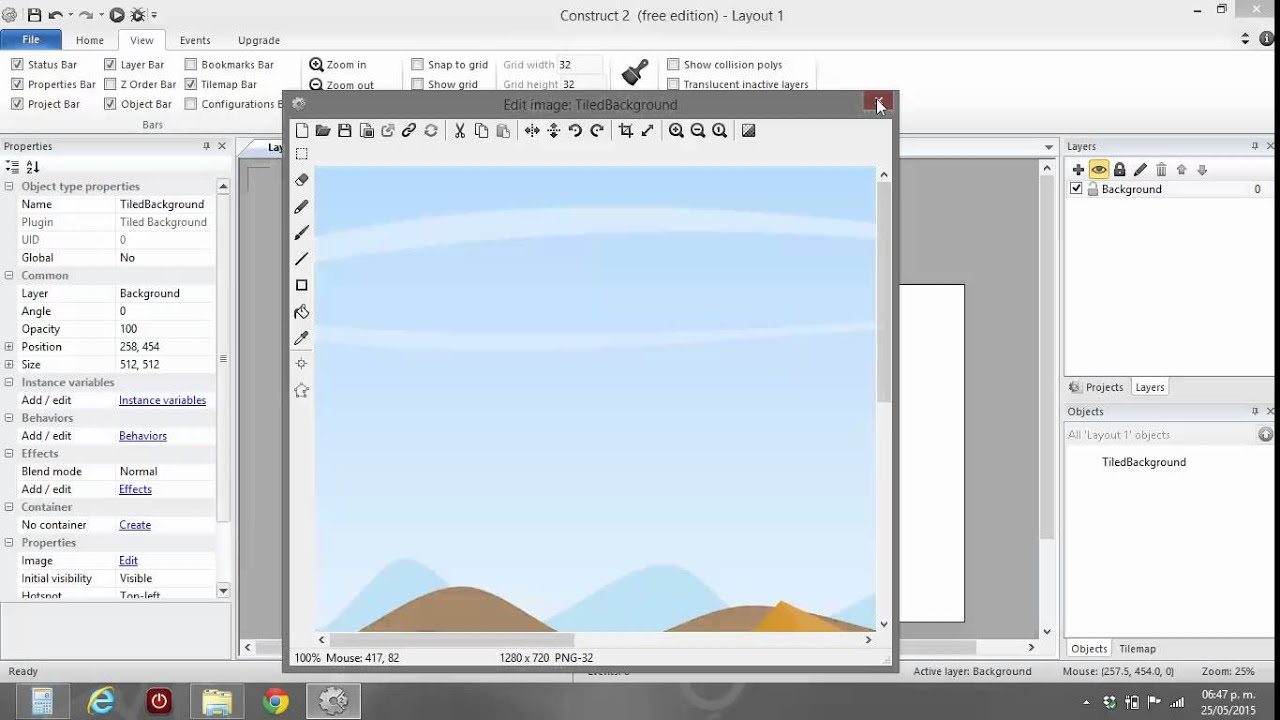 Poner un fondo en Construct 2 - YouTube