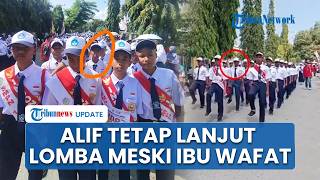 Heartbroken After Mother's Passing, Alif, a Student at SMPN 13 Baubau, Finishes Marching Competit...