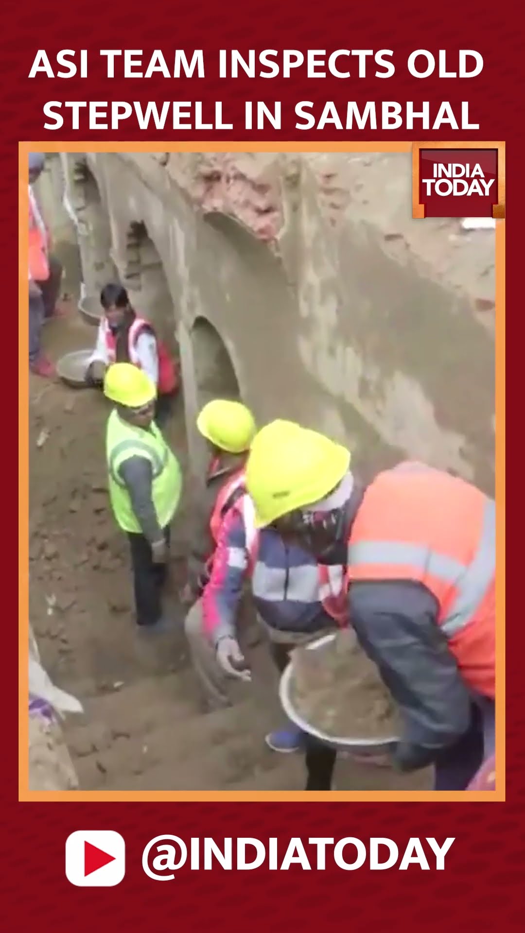 Archaeological Survey of India Team Inspects Age-Old Stepwell Found In Sambhal #shorts #sambhal