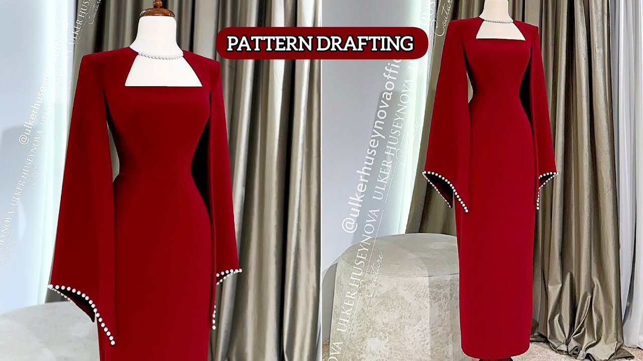 LET US DRAFT A STYLISH DRESS WITH A STYLISH PEARL-DETAIL SLEEVE