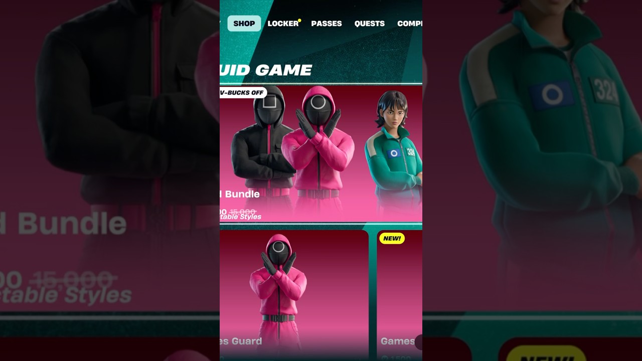 Fortnite Squid Game Skins Item Shop!