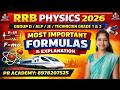 RRB Physics 2026 🔥Electric Current | All Important Formulas with Explanation | Group D / ALP / JE /