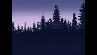 Misty Snow Trees Winter Landscape In Procreate
